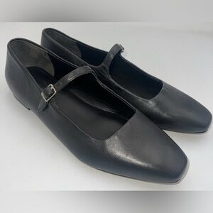 VINCE Brodi Mary Jane Flats All Leather Black With Buckle Women’s Size EU40 US9